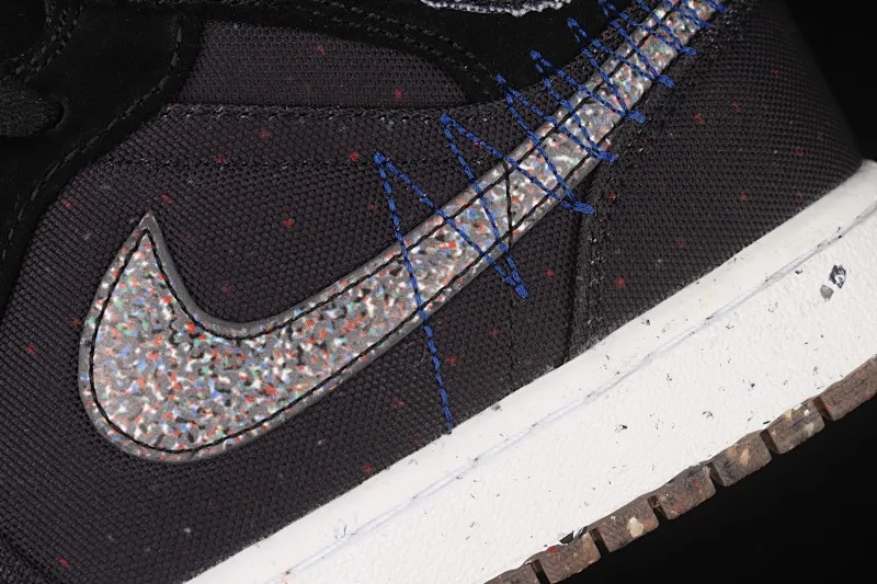 All categories Air Jordan Jordan series basketball shoes Air Jordan 1 Mid Air Jordan 1 Mid Crater AJ1 Joe 1 black multi-color racing blue Zhongbang basketball shoes DM3529-001
